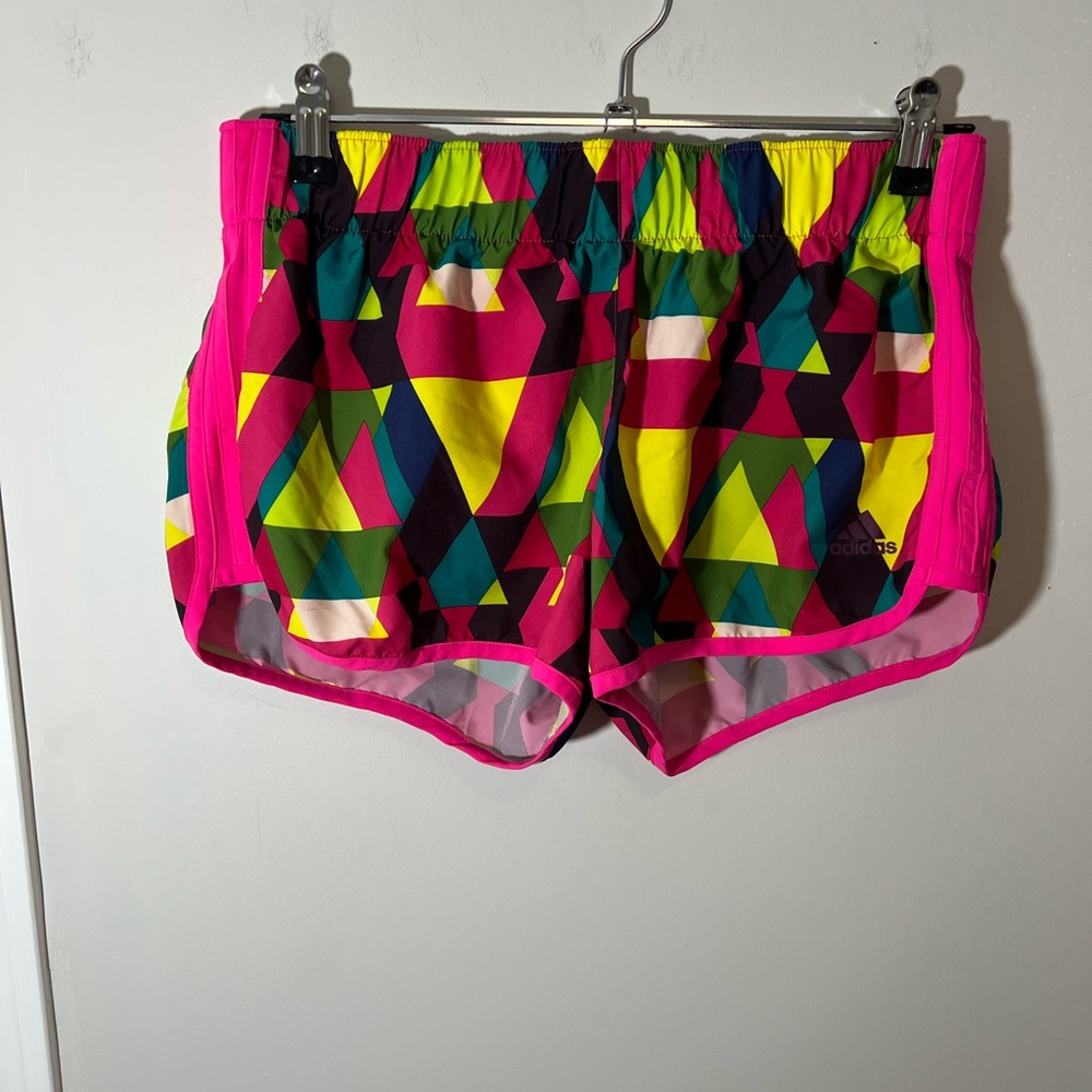 Adidas geometric print running shorts
